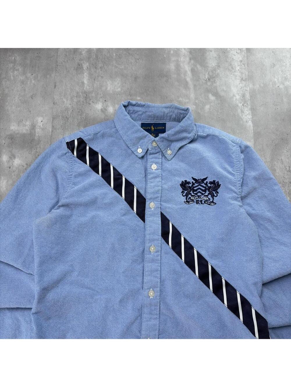 Y2K Polo Ralph Lauren Chief Keef Striped Long Sleeve Linen Button Up Shirt - Picture 3 of 7